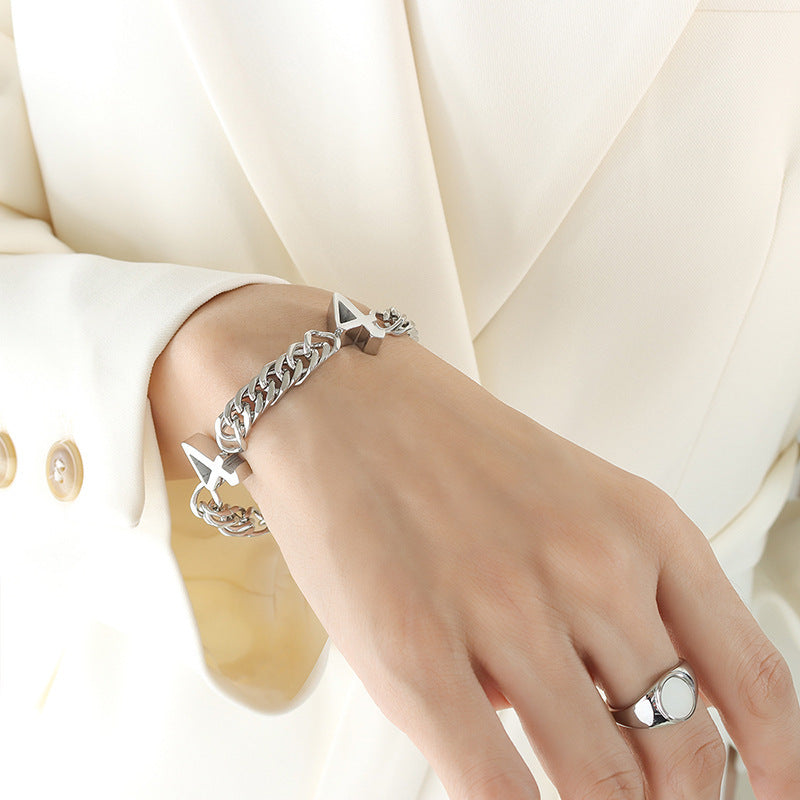 Digital Personalized Bracelet Titanium Steel Design Heavy Industry Bracelet
