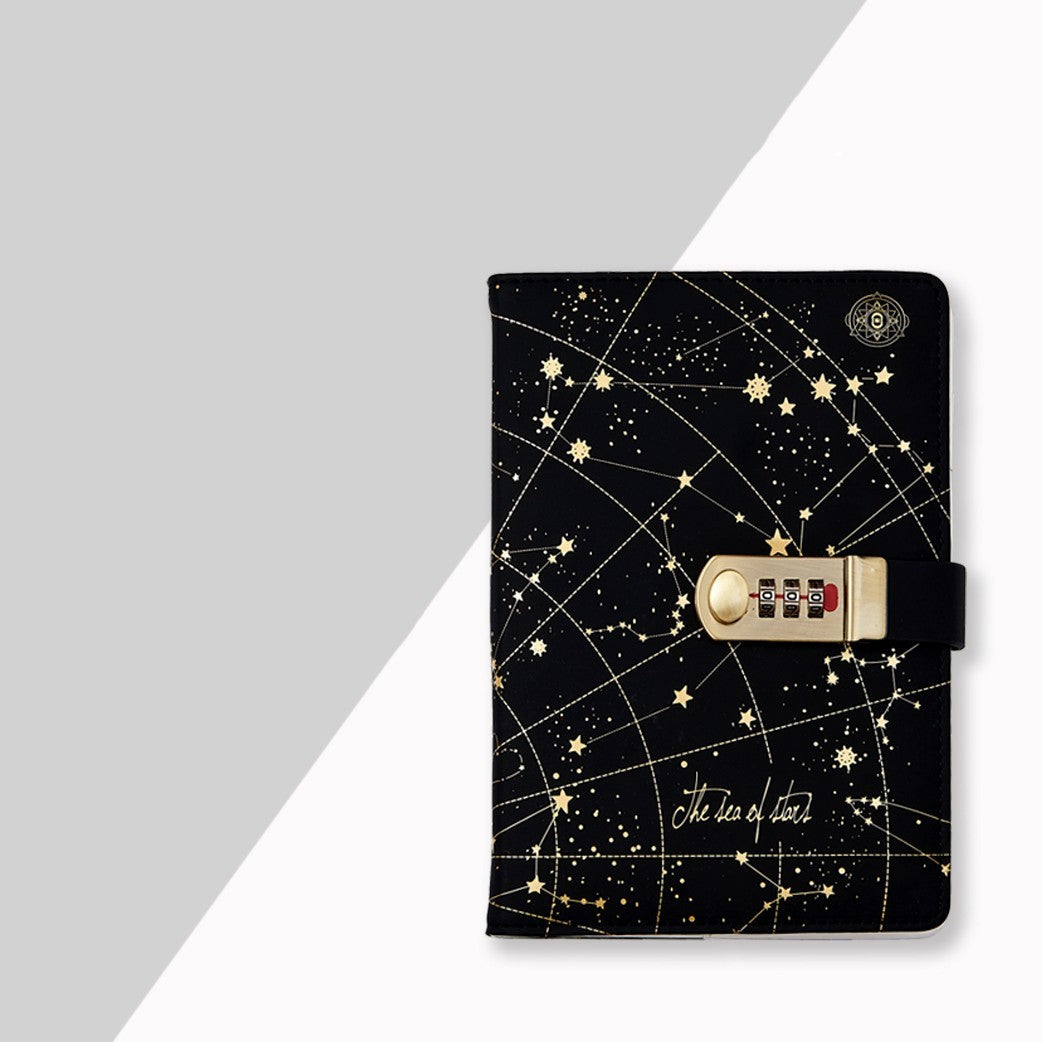 Diario con libro de contraseñas con cerradura, cuaderno con corazón de niña Retro literario Simple con huella dactilar