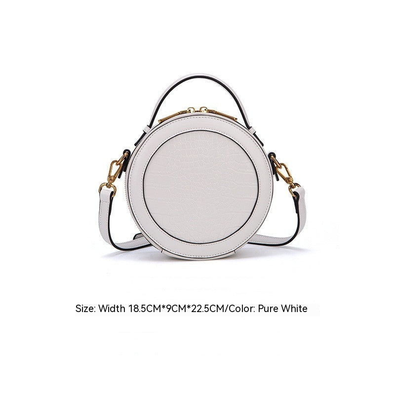 New Trendy Minority Fashion Pattern Small Round Handbag