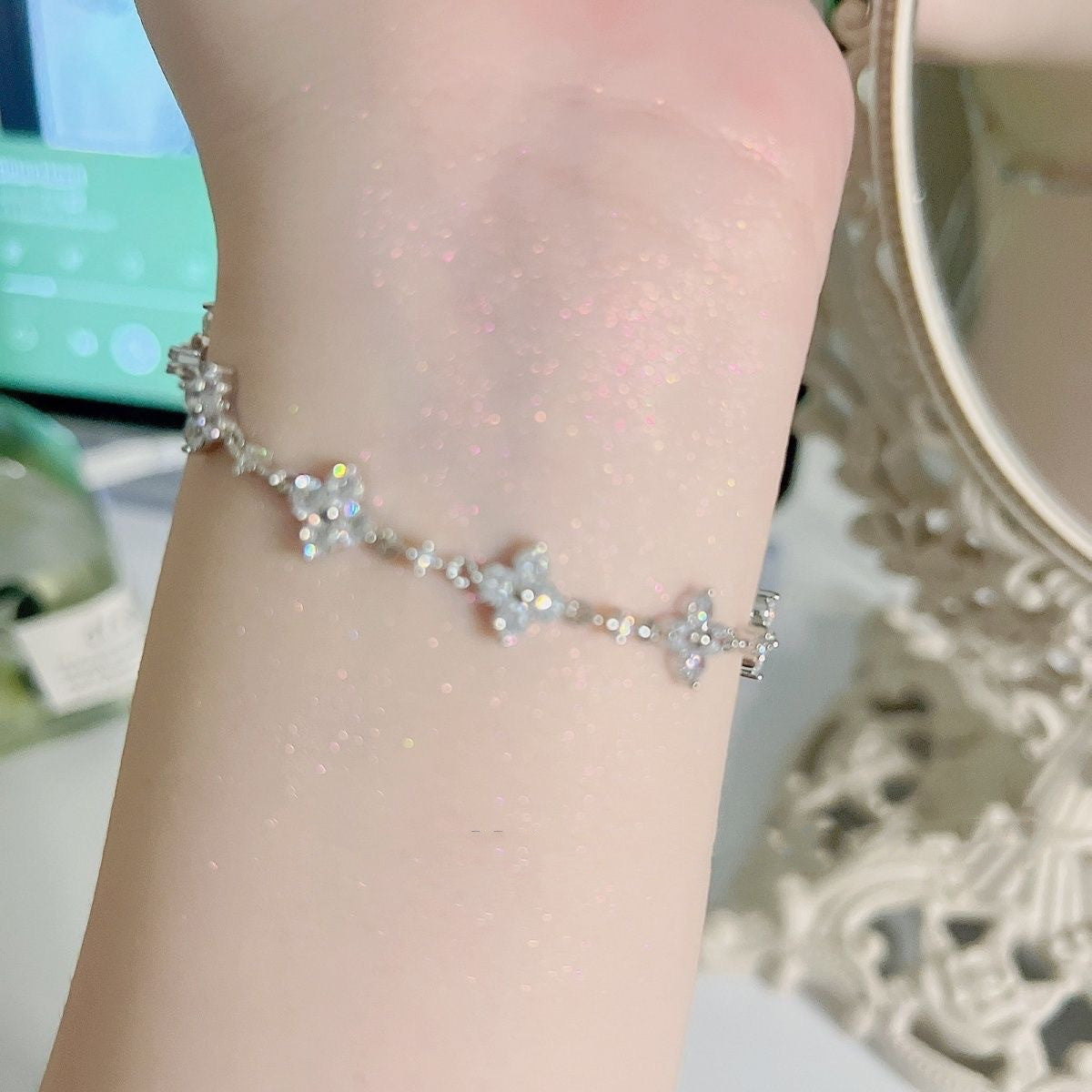 Bracelet brillant élégant personnalité féminine tout-match réglable