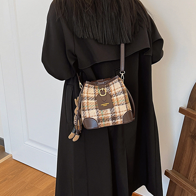 Sacs seau de mode simples, sac à bandoulière rétro à une épaule