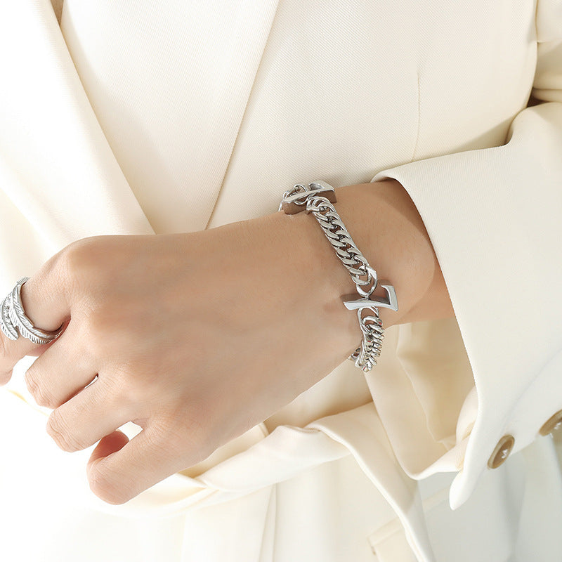 Digital Personalized Bracelet Titanium Steel Design Heavy Industry Bracelet