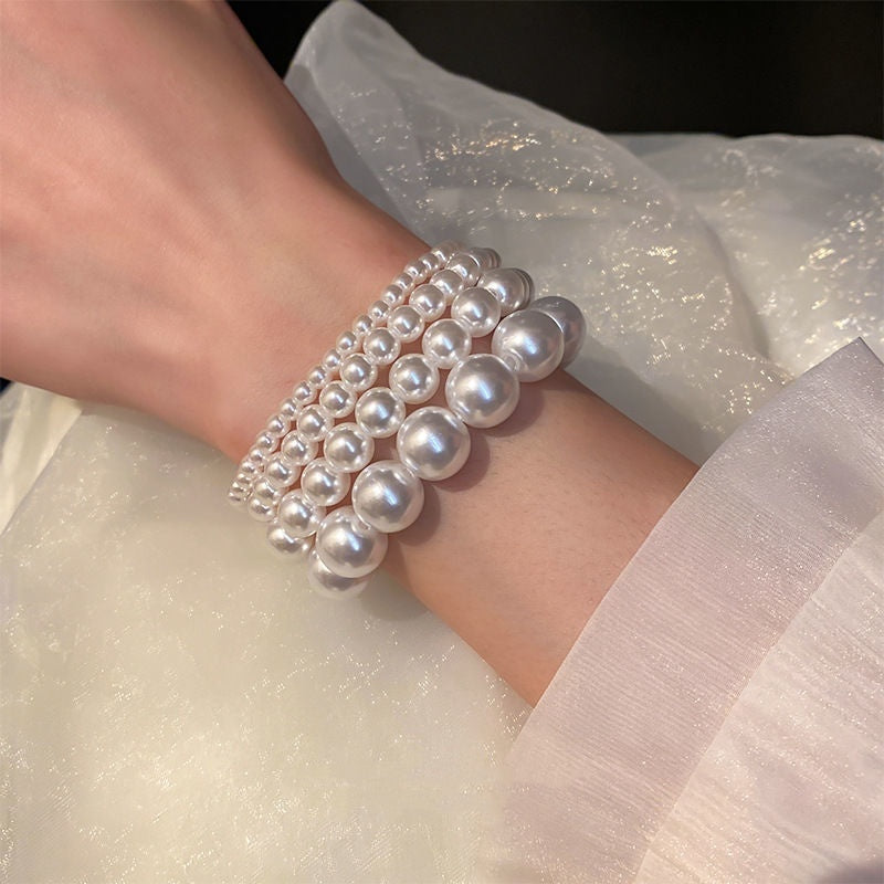 French Retro Simple Pearl Stretch Bracelet