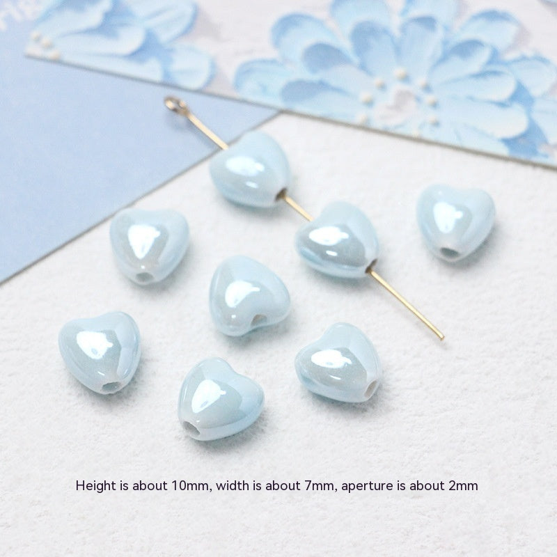 Série bleue en céramique japonaise dispersée, bricolage, collier de perles fait à la main, Bracelet, matériel de perles d'espacement