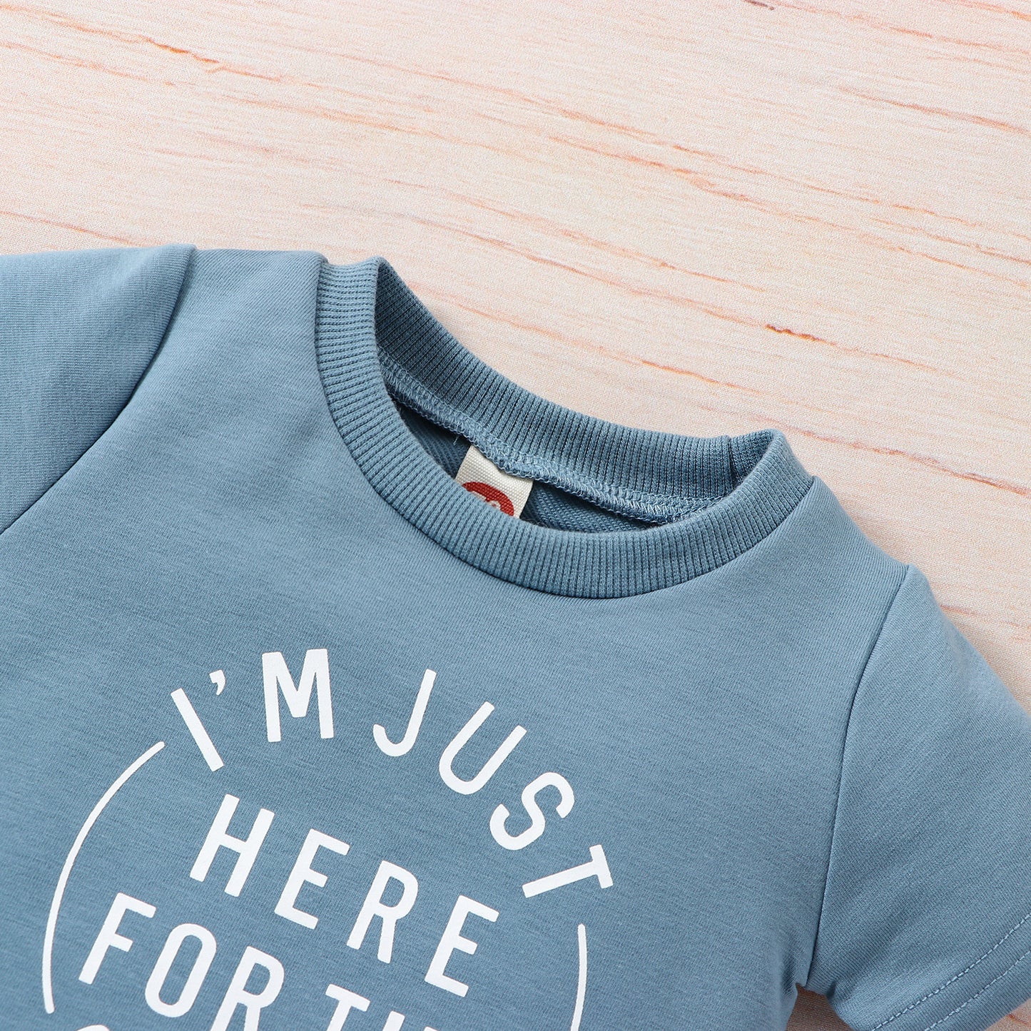 Vêtements de printemps et d'été pour bébé, vêtements de Style occidental, chemise avec lettres imprimées, short de couleur unie