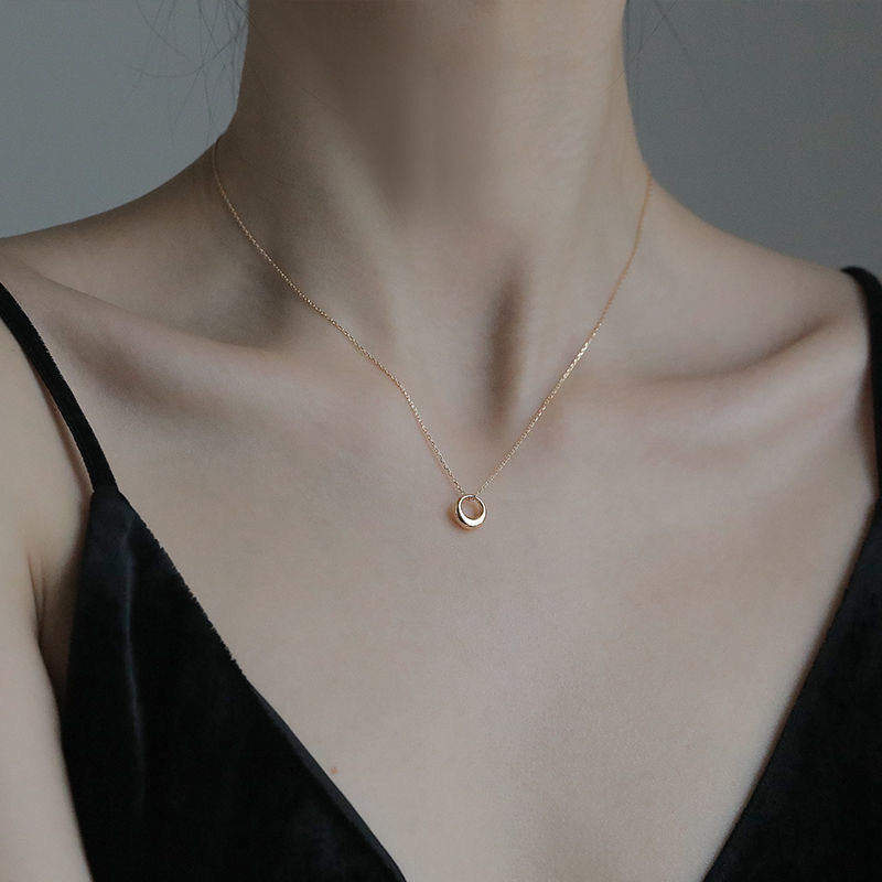 Collier cercle géométrique pour femmes, chaîne de clavicule Simple, Niche de tempérament, sac Normcore