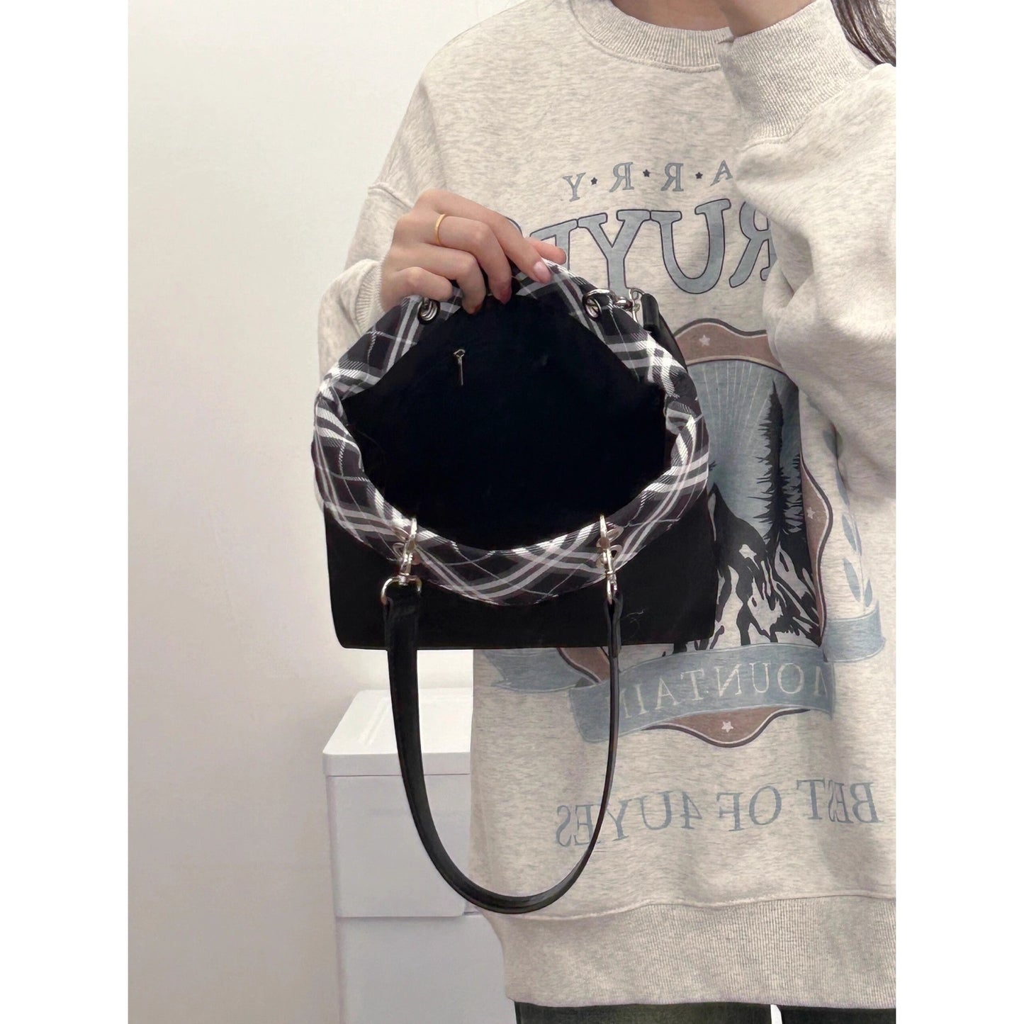 Sac en toile de grande capacité, fourre-tout de banlieue, fourre-tout Simple à rayures assorties avec tout pour femmes