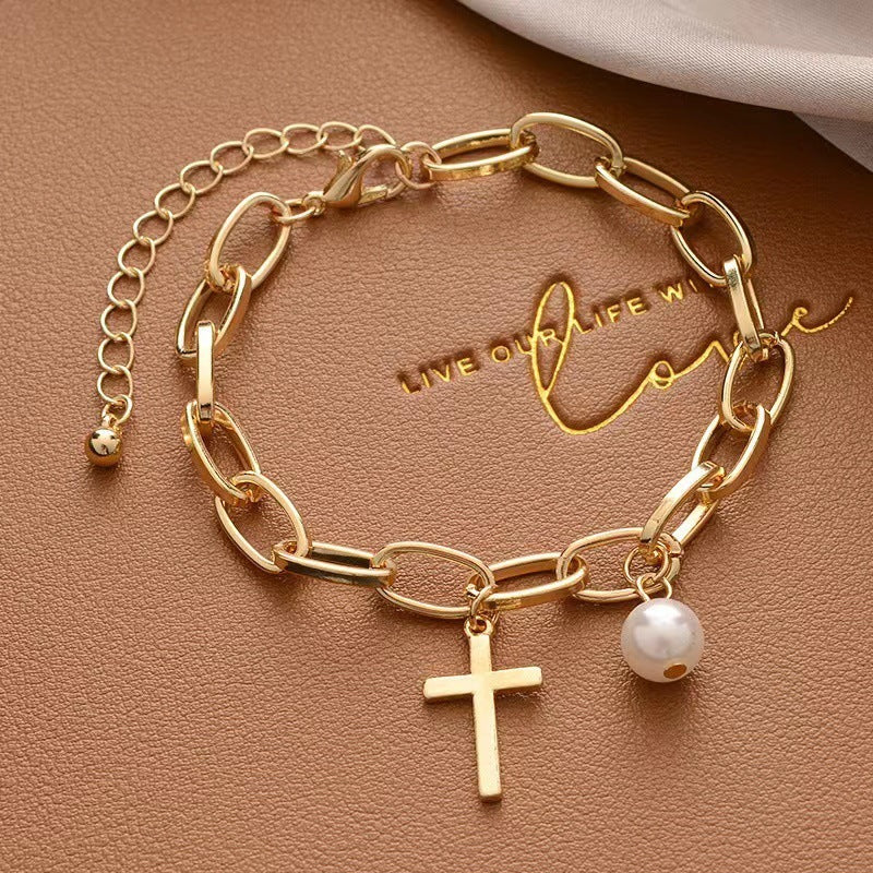 Bracelet de niche simple de style hip hop pour femmes, ornement créatif