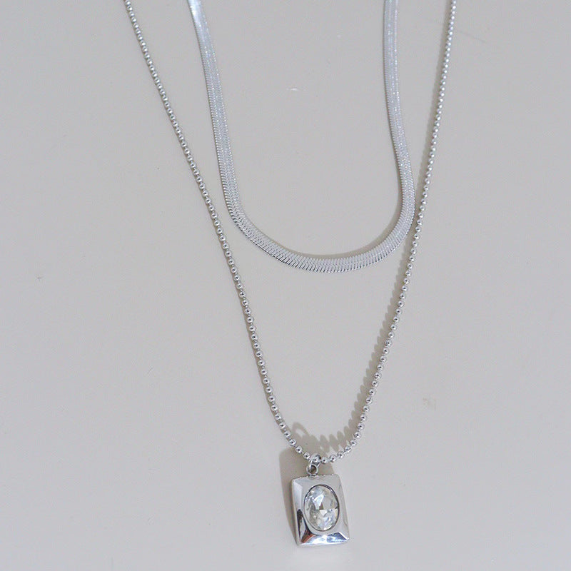 Collier à double clavicule simple, européen et américain, double couche