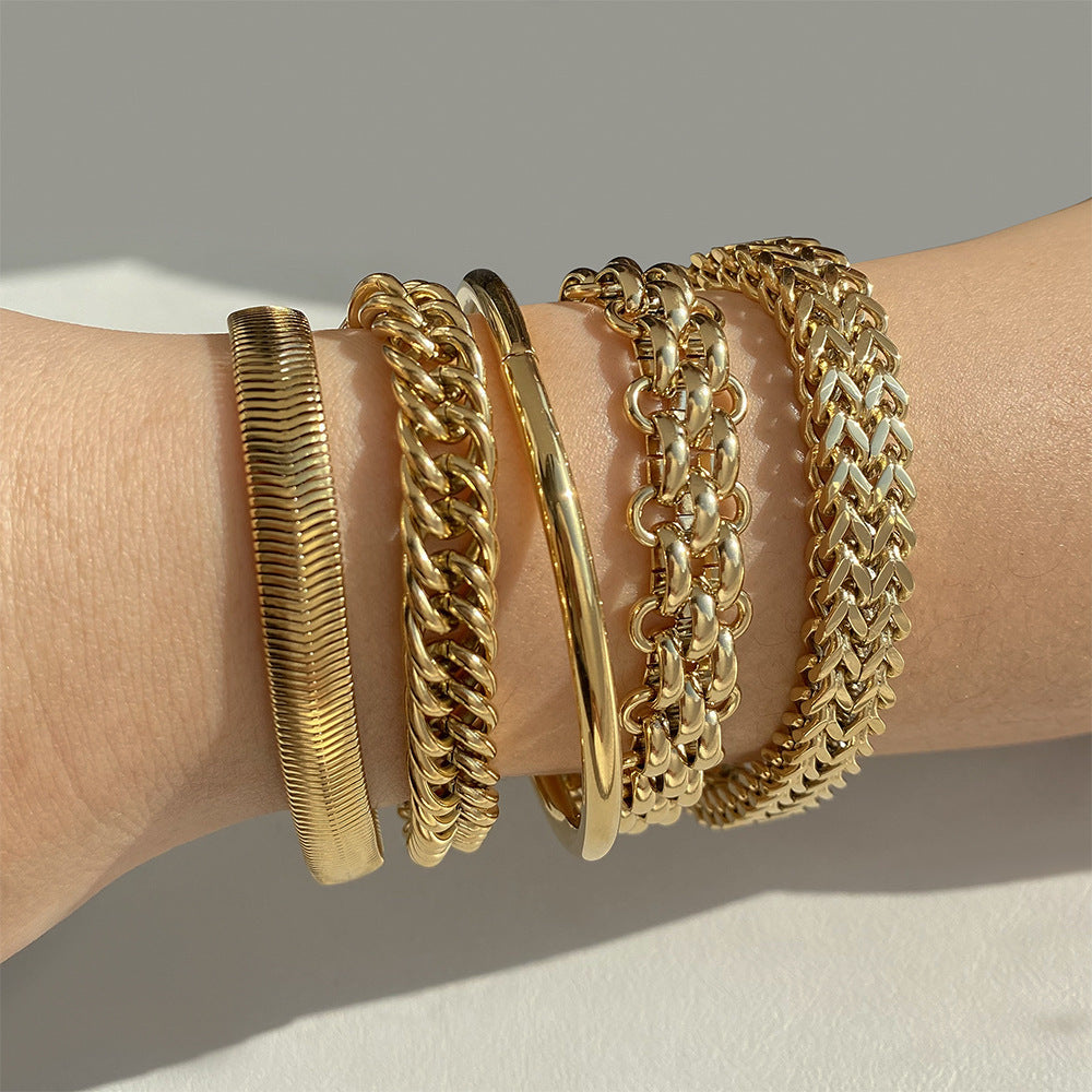 Bracelet en acier inoxydable galvanoplastie style simple