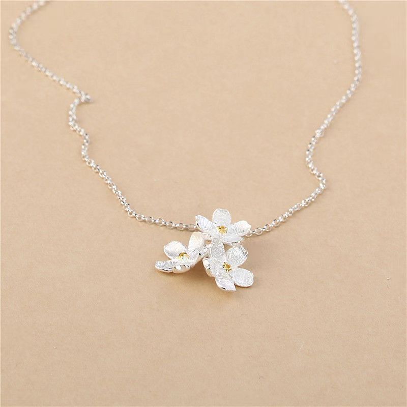 Diseño Original Myosotis Sylvatica Collar Flor Artístico Temperamento Retro