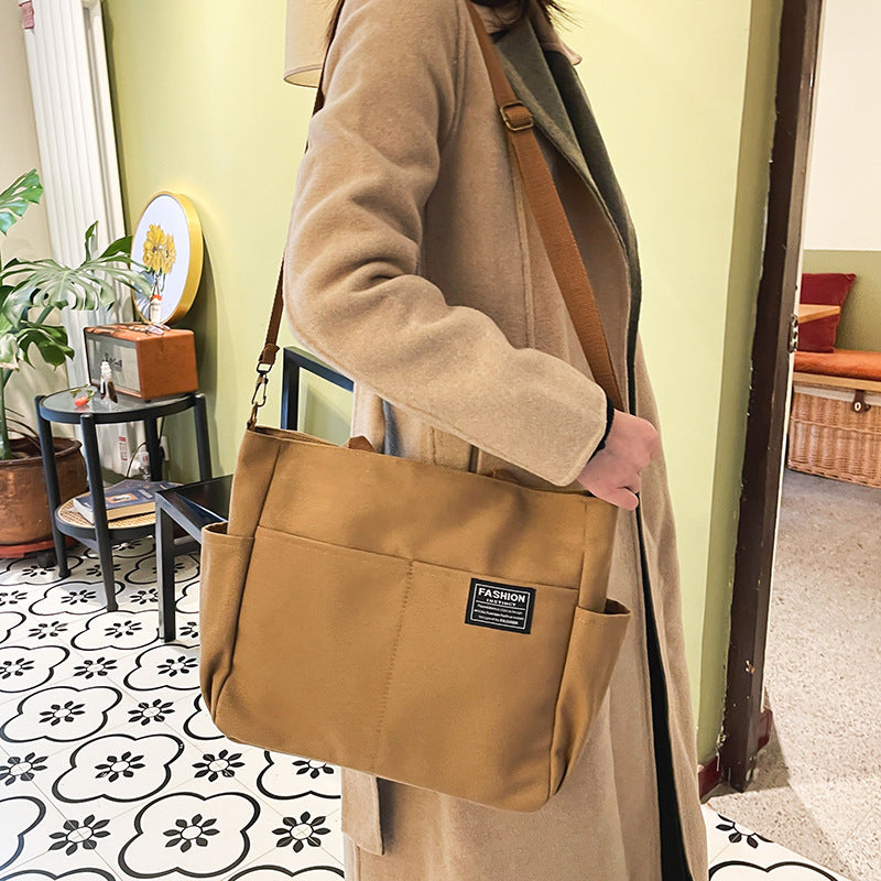 Sac messager multicouche en toile pour femmes, sacoche rétro décontractée de grande capacité, nouvelle collection