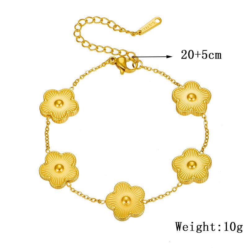Bracelet d'accessoires de chaîne de connexion de fleurs plaquées or de conception minoritaire de mode