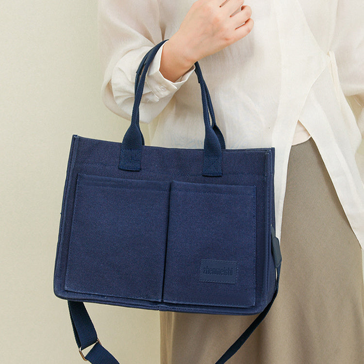 Sac à bandoulière en toile pour femmes, sacs à main multi-poches de grande capacité, sacs de shopping décontractés pour étudiants, nouvelle collection