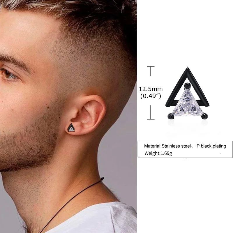 Men's Fashion Personalized Triangle Earrings