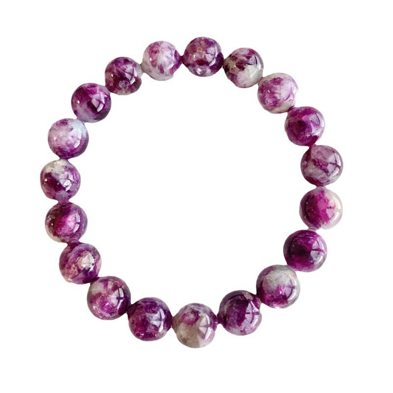Bracelet violet en cristal naturel, flocon de neige, grand-mère
