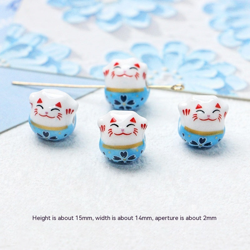 Série bleue en céramique japonaise dispersée, bricolage, collier de perles fait à la main, Bracelet, matériel de perles d'espacement