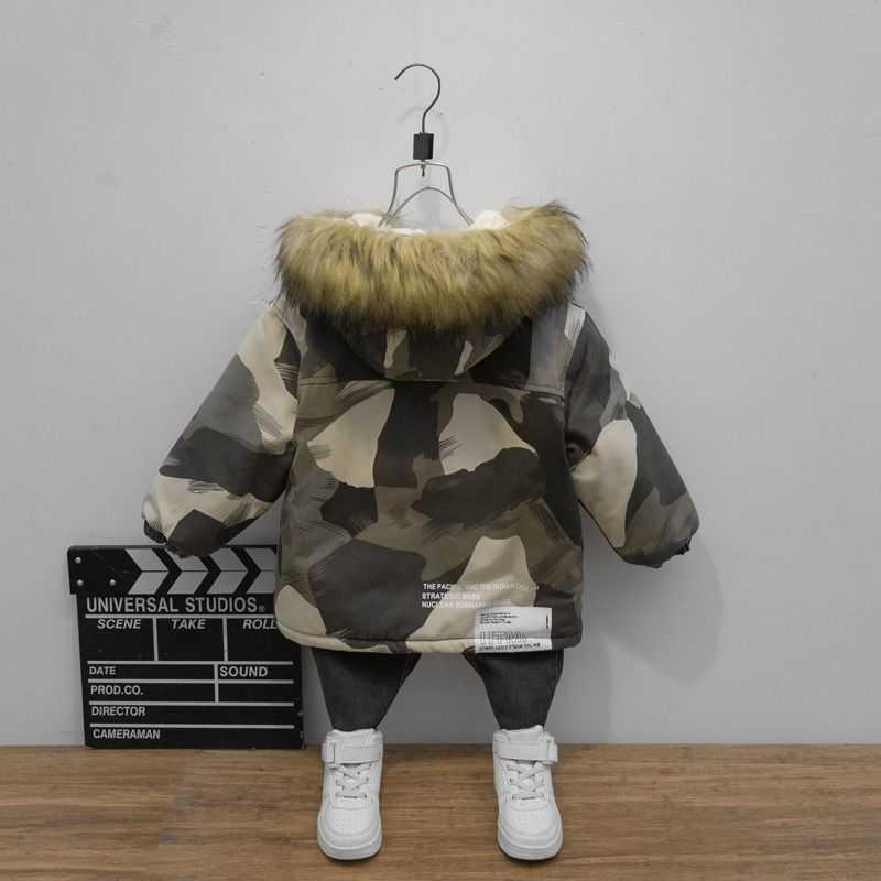 Veste rembourrée de camouflage d'hiver pour bébé de style étranger pour garçon