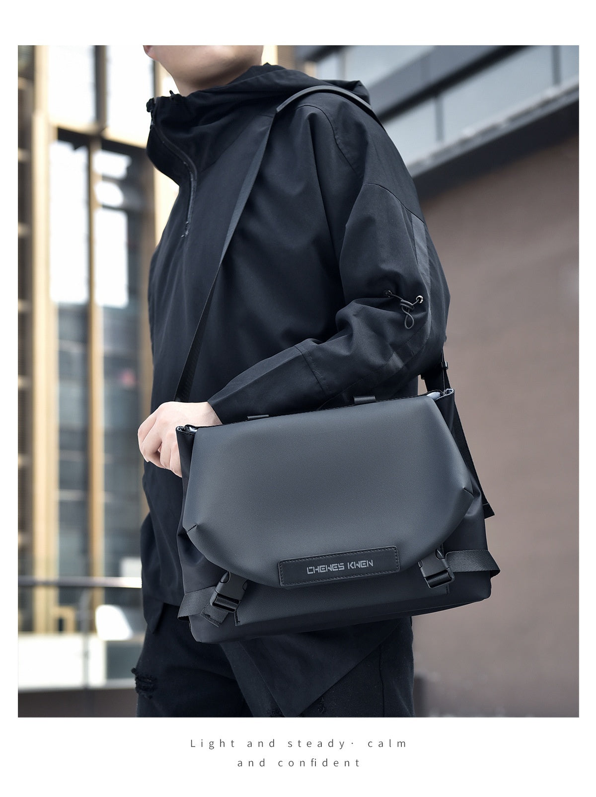 Bandolera para hombre, marca de moda funcional, estilo japonés, ropa de trabajo, bolso de hombro para motocicleta