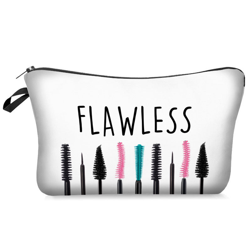 Sac de rangement de sac de maquillage avec lettres de cils de brosse de Mascara d'impression numérique