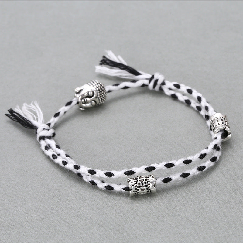 Buddha Head Cotton Rope Bracelet Men And Women