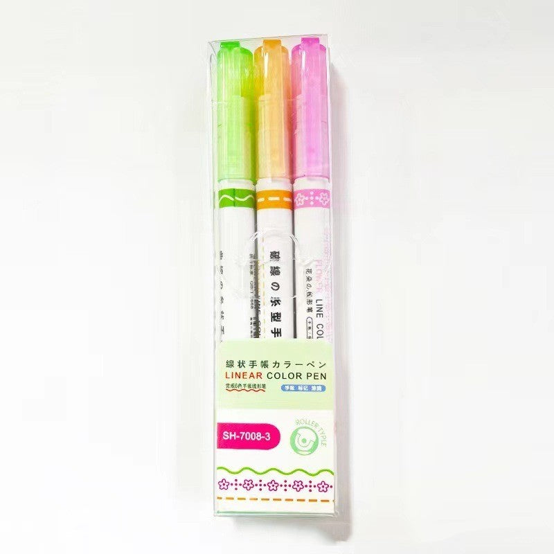 Net célébrité stylo courbe créatif rouleau contour stylo étudiant main Ledger ligne pinceau