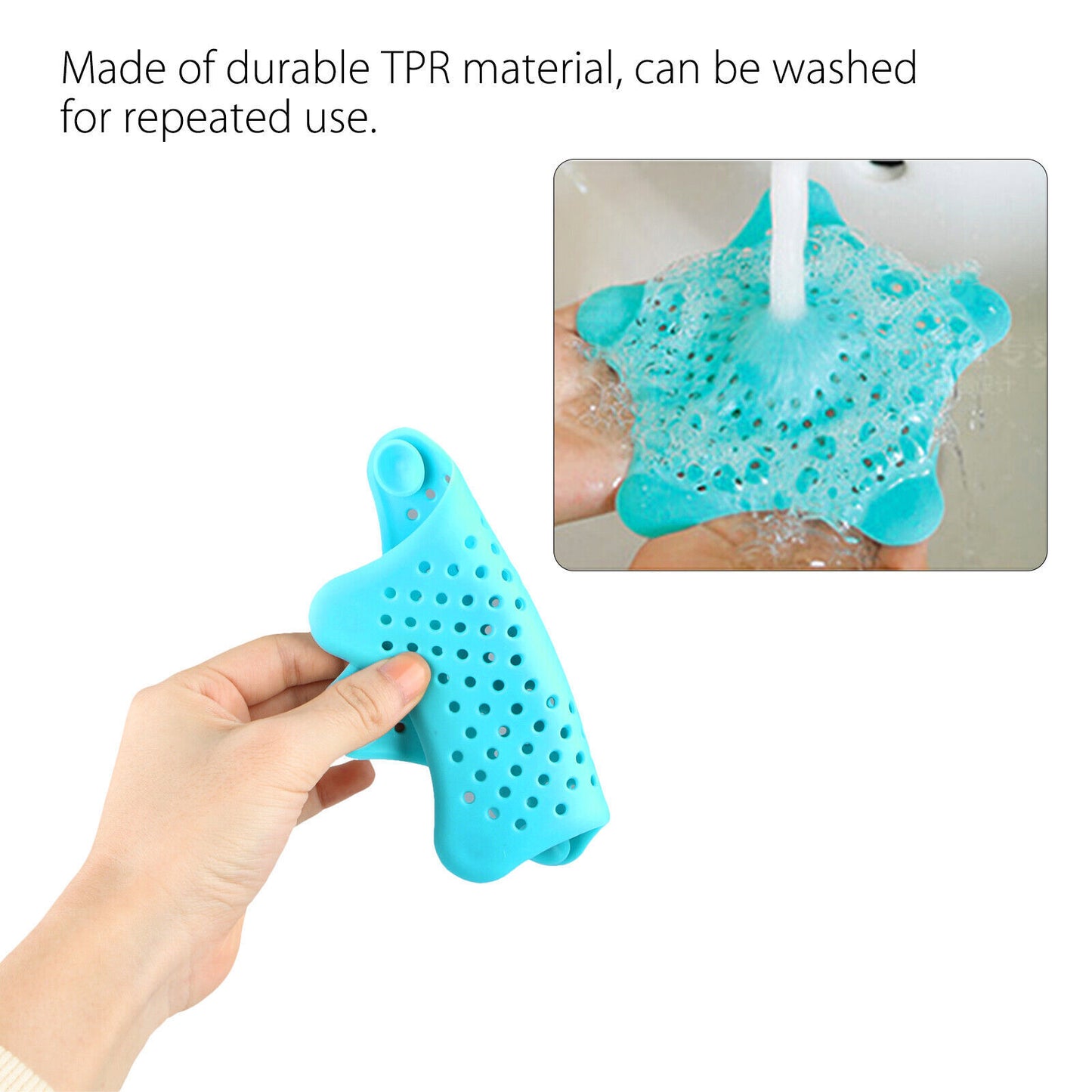 Filtre de vidange d'évier en forme d'étoile de mer en Silicone, 3 pièces, bouchon attrape-cheveux, trou de vidange, filtre pour salle de bains, cuisine, toilettes