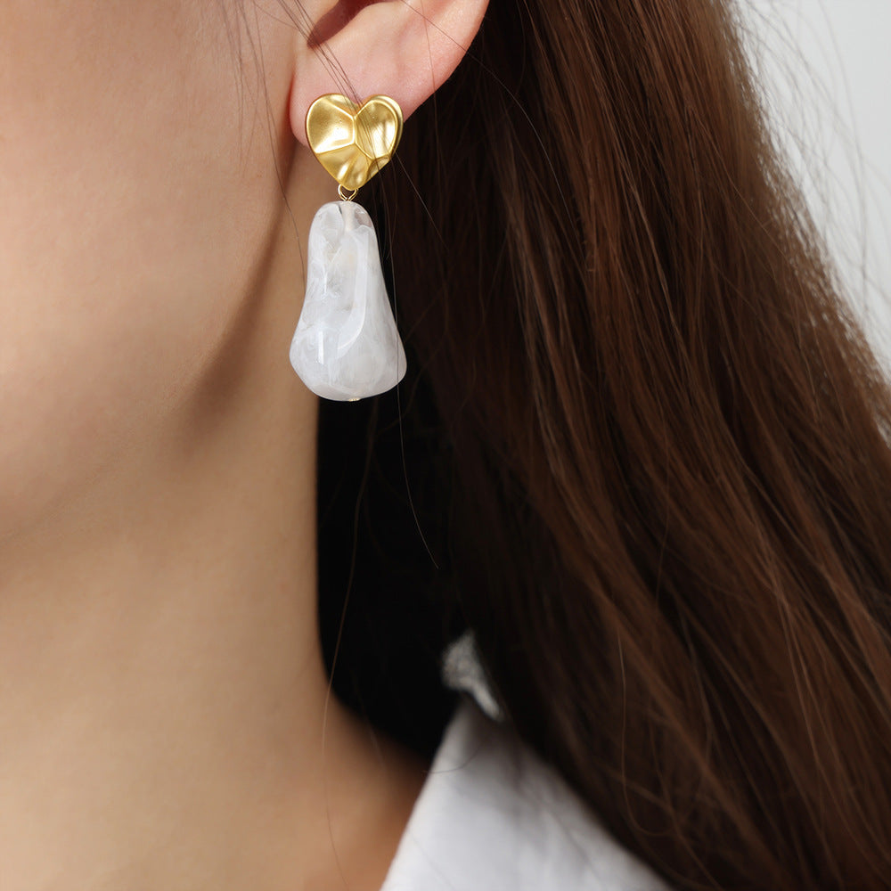 Retro Fashion And Personalized Exaggerated Geometric Blooming Resin Pendant Earrings