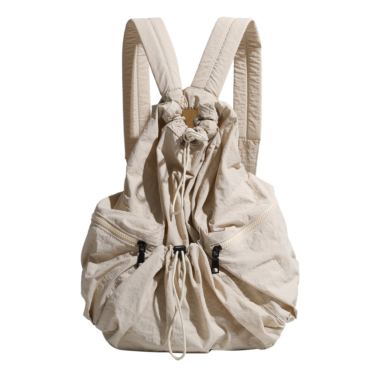 Cartable d'étudiant de grande capacité en toile de Nylon plissée polyvalente décontractée