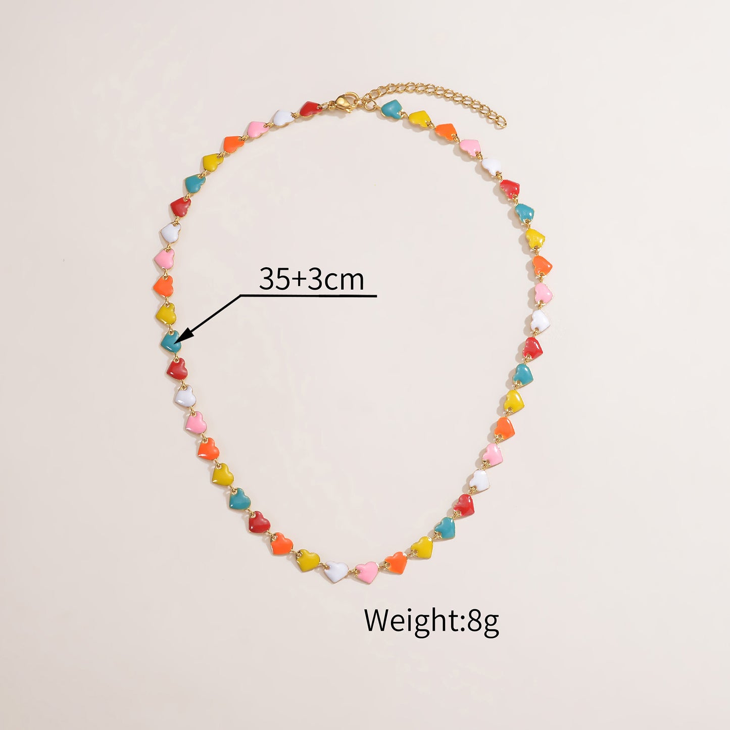 Collar de cadena con costura de tarjeta redonda, corazón de aceite Fengcai Simple, Partysu japonés y coreano