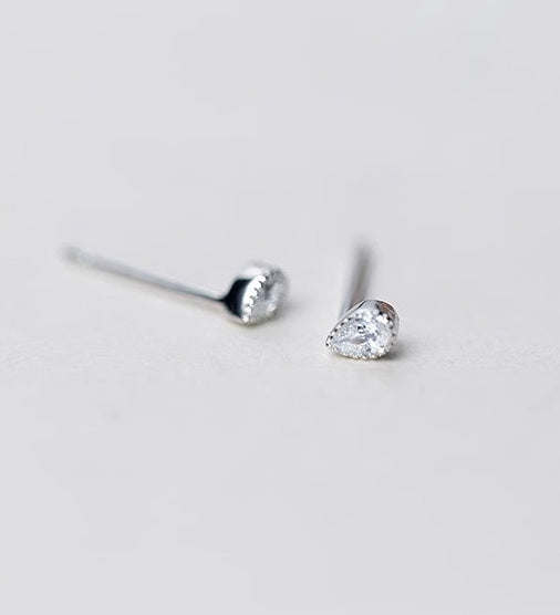 S925 Silver Korean Style Diamond Water Drop-shaped Earrings