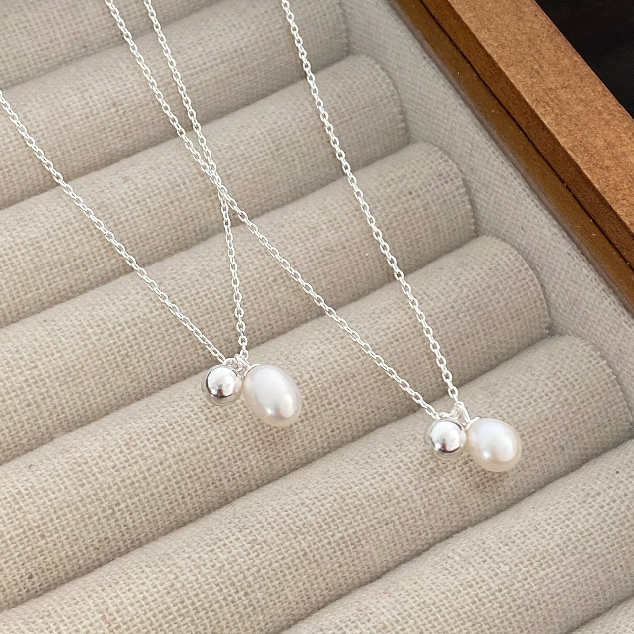 925 Sterling Silver Ins Simple And Natural Freshwater Pearl Necklace