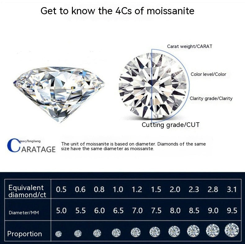 Castle Fireworks Moissanite Ring Crown White Rose Two-color Gold One Multi-wear Twin Women