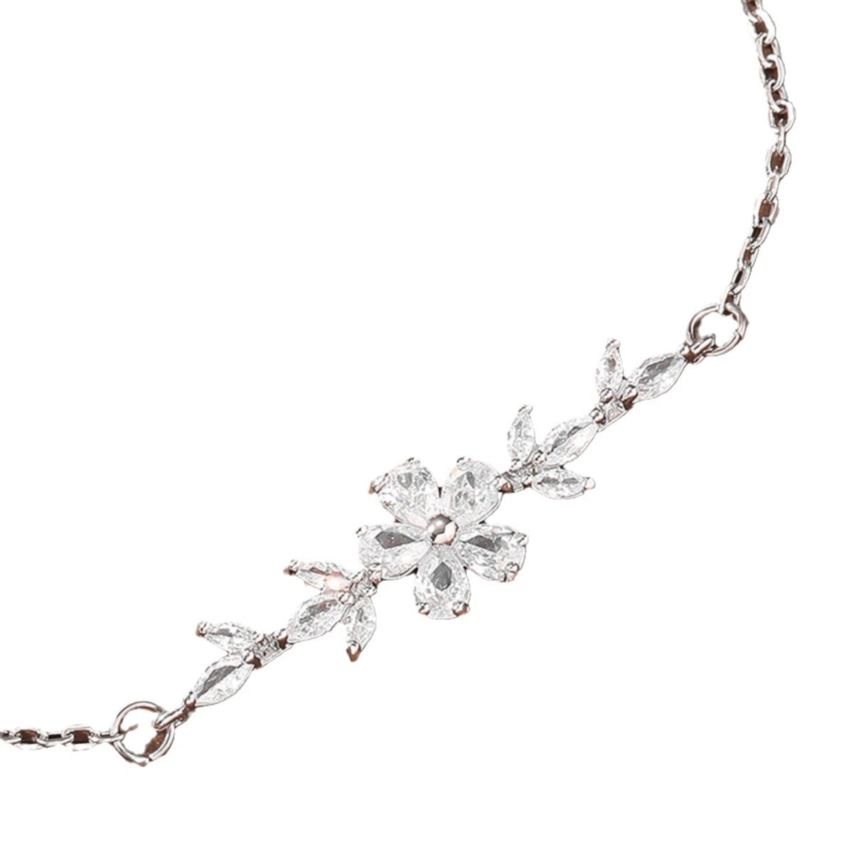 Diamond Flower Leaf Bracelet Niche Temperament Simple