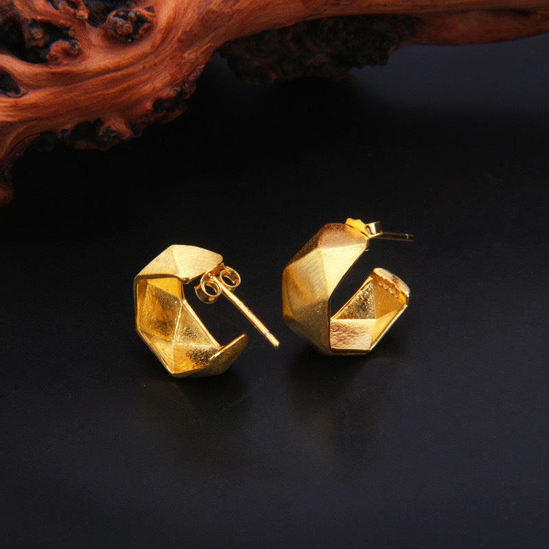 Pendientes retro franceses con aguja de plata