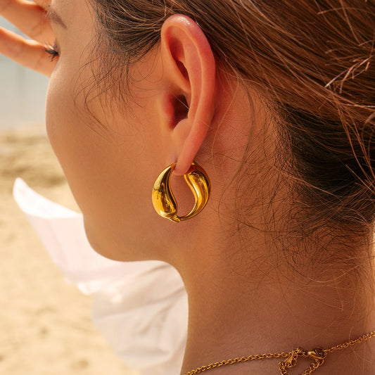 Fashionable Golden Personalized Earrings Pisces