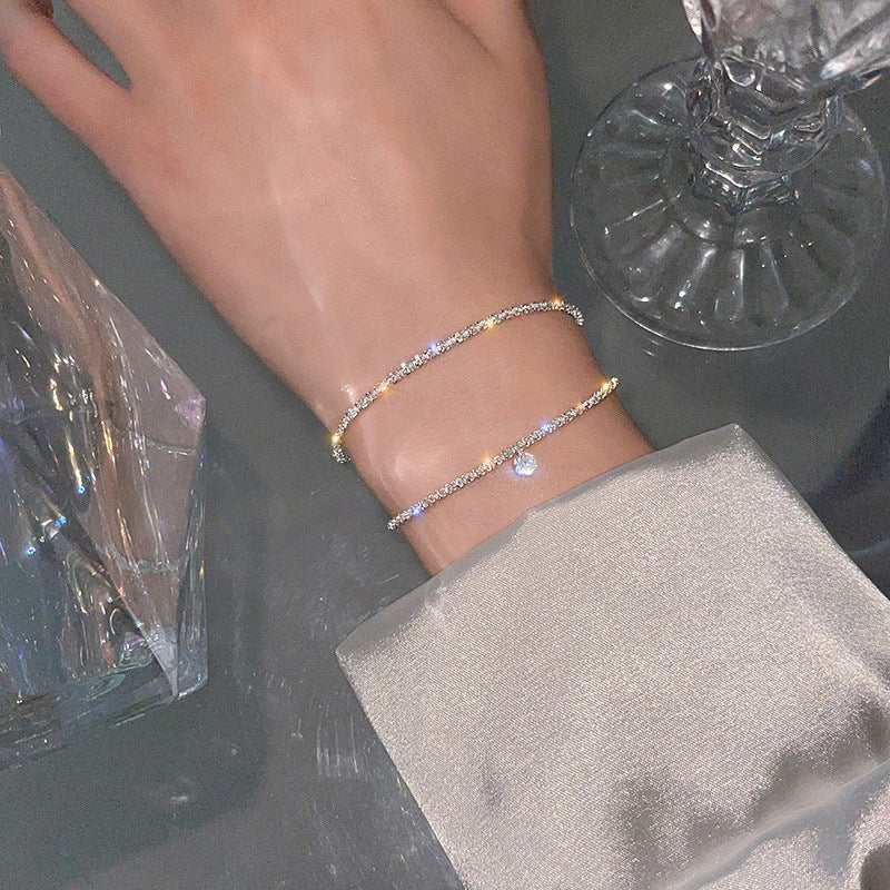 Sparkling Zircon Bracelet 2-piece Set