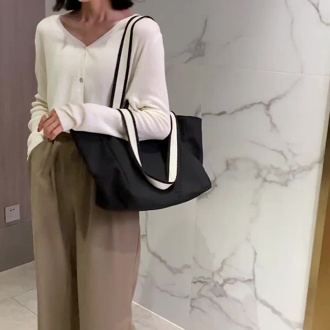 Sac en toile portable imperméable, tendance, simple, grande capacité