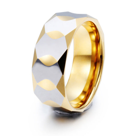 Bague tendance unisexe en acier tungstène