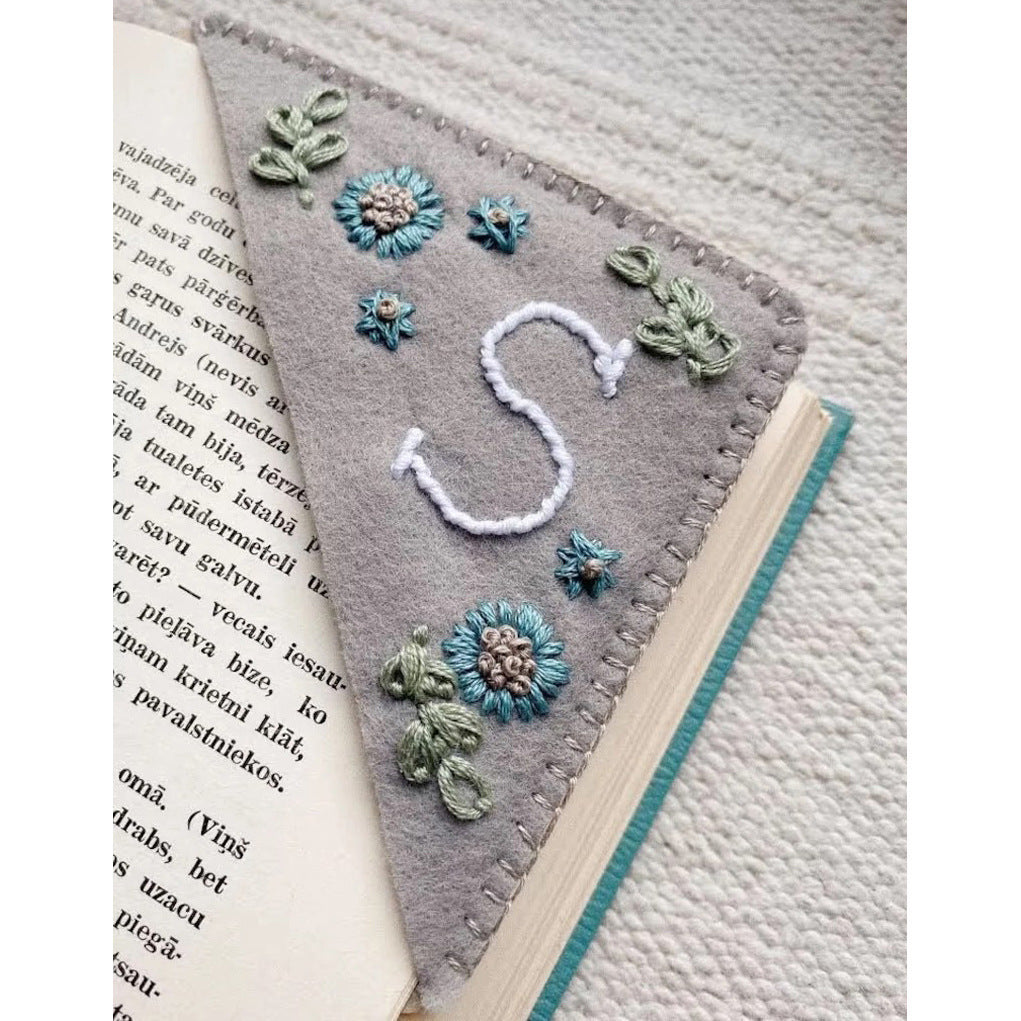 Personality Handmade Embroidery Corner Bookmark Felt Triangle Mark