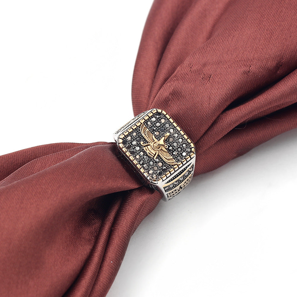 Retro Inlaid Teaching Men's Fashion Retro Ring Ornament