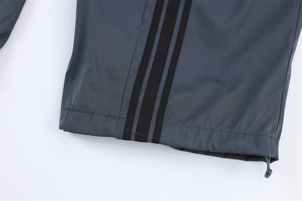 Men's Striped Stitching Ruffle Thin Ankle-tied Drawstring Sports Pants