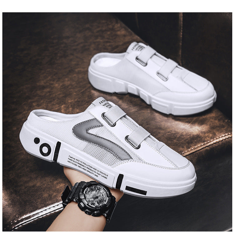 Pantuflas de malla para hombre, transpirables, con punta cerrada