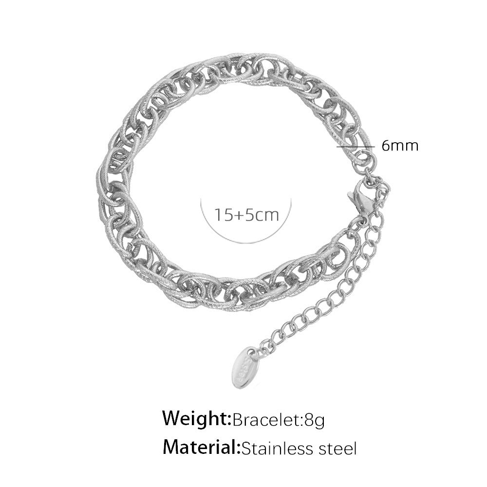 Woven Ring Buckle Titanium Steel Bracelet