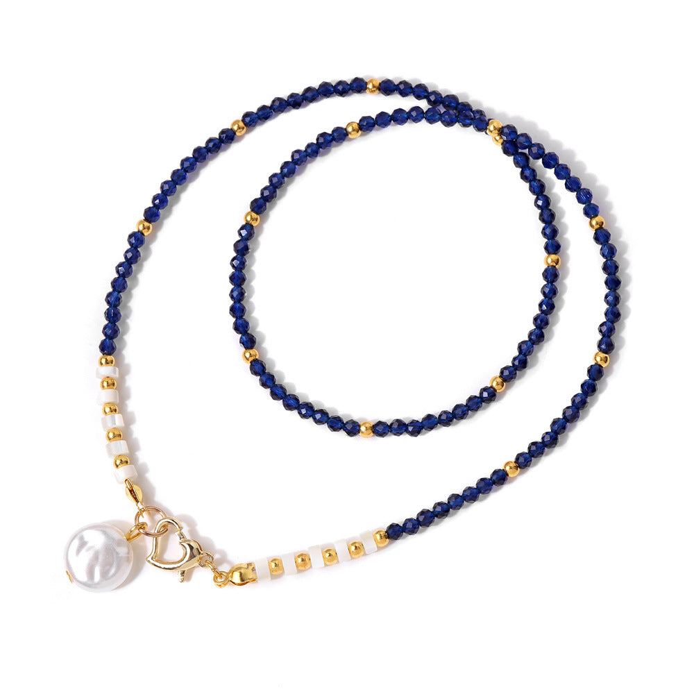 Artificial Crystal 3m Beads Necklace Women's Pearl Pendant Fresh Classic