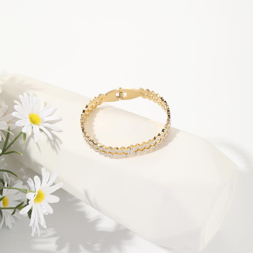 Women's Wave Diamond Simple All-match Bracelet