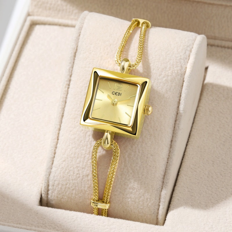 Montre-Bracelet en alliage, petite plaque carrée Simple de haute qualité, Style Antique