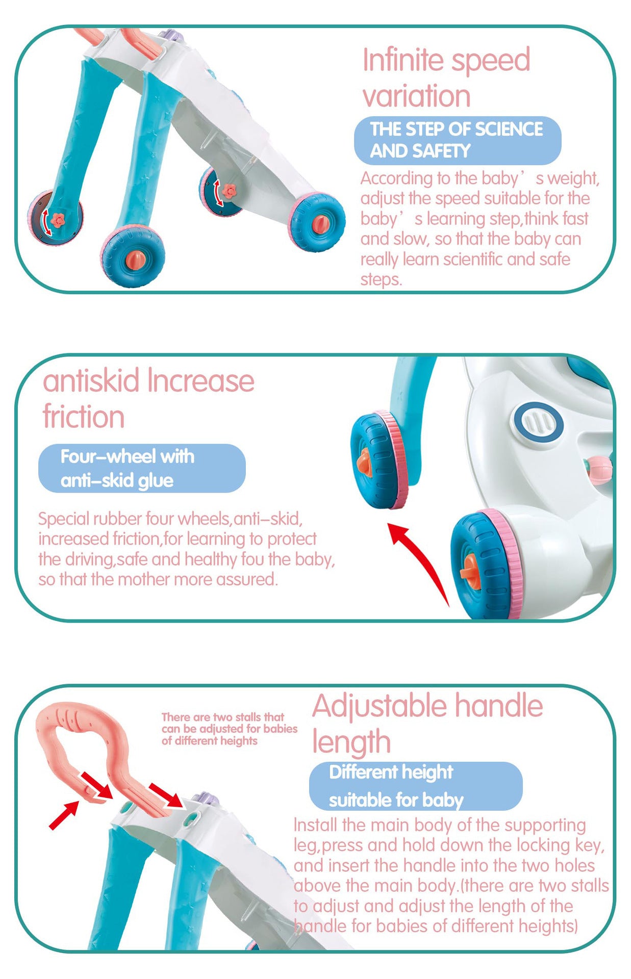 Poussette pour enfants avec musique pour aider à la marche