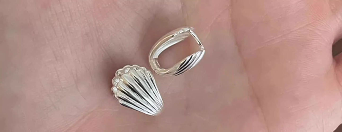 Shell Ear Clip Women's Fashion Simple Silvering Earrings