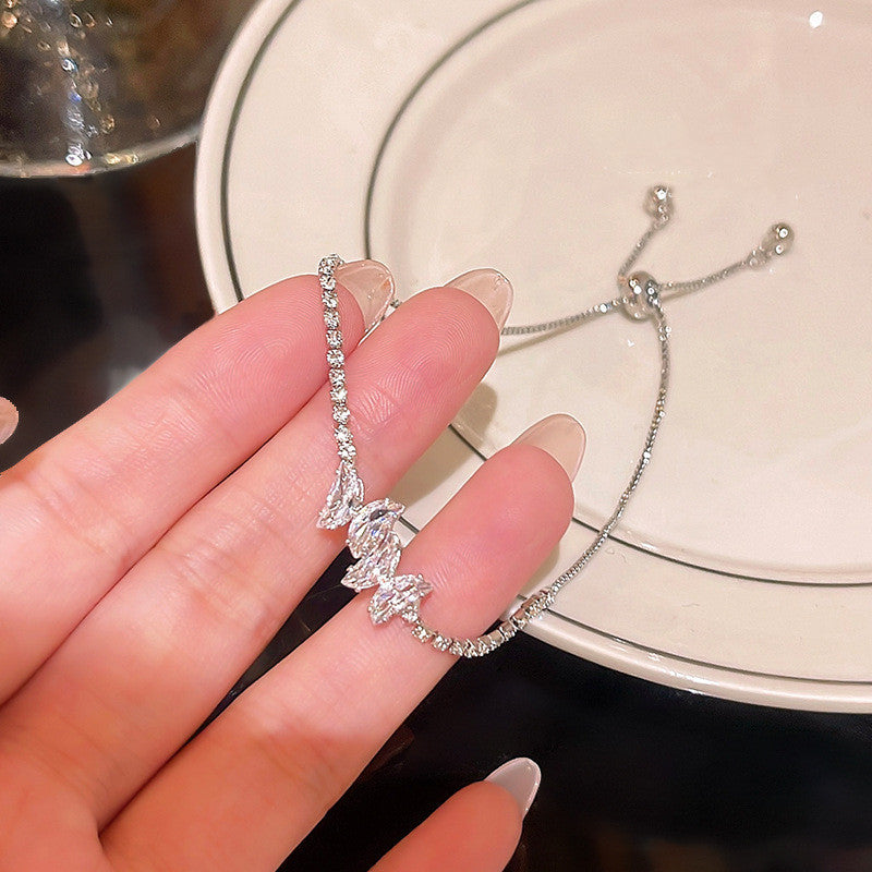 Bracelet à nœud en Zircon raffiné pour femmes, niche